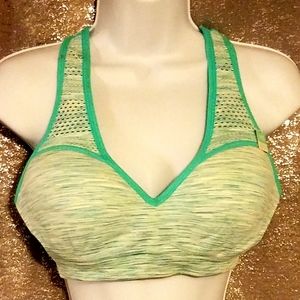 VS Pink teal & white push up & padded sports bra